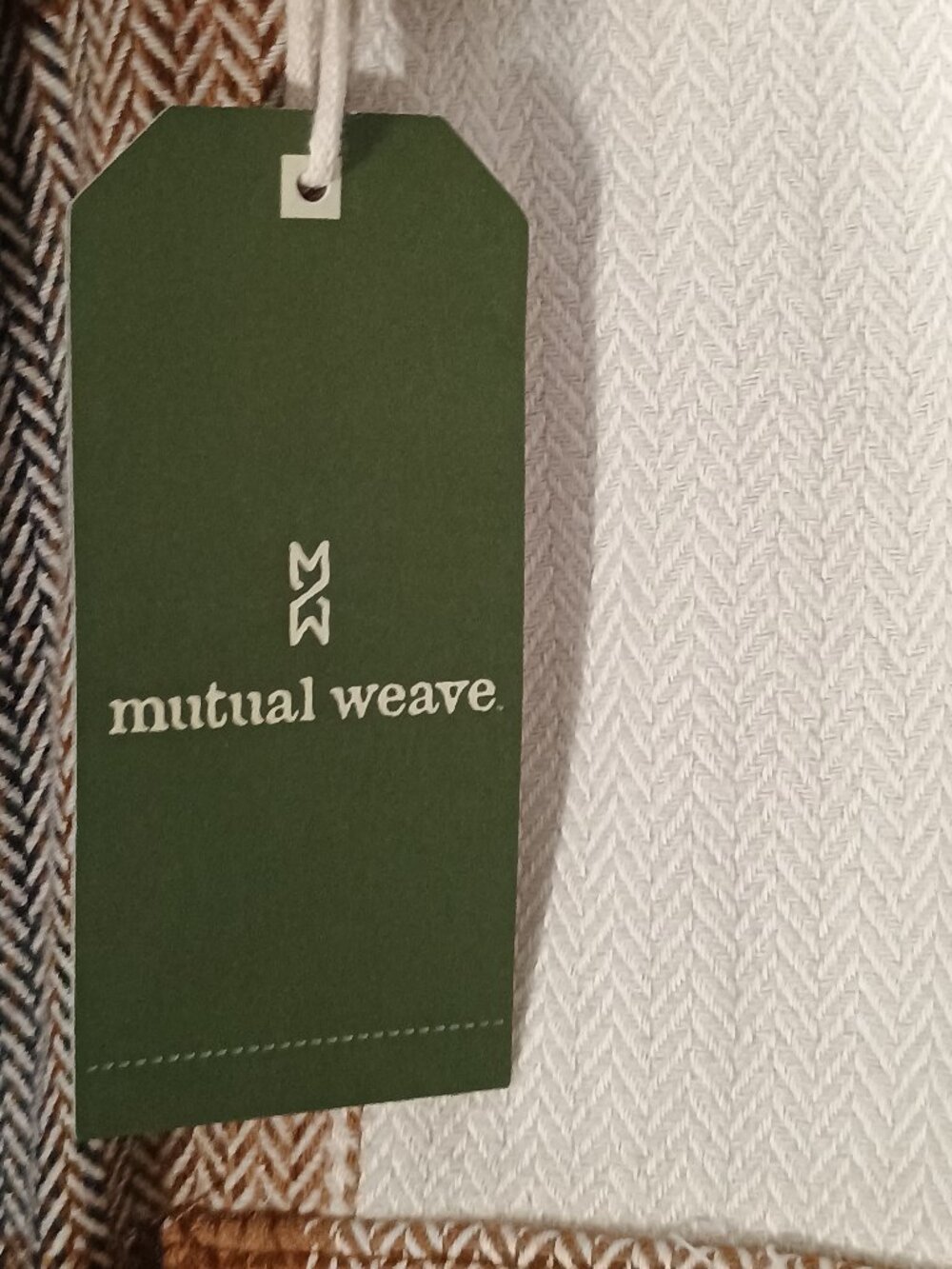 NWT Mutual Weave Big & Tall Ivory Buffalo Plaid Cotton Shacket Shirt Jacket 1XLT - Picture 4 of 10
